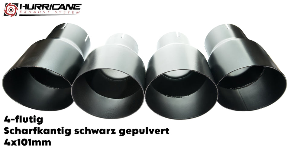 4-flutig rund scharfkantig schwarz gepulvert (4x101mm)