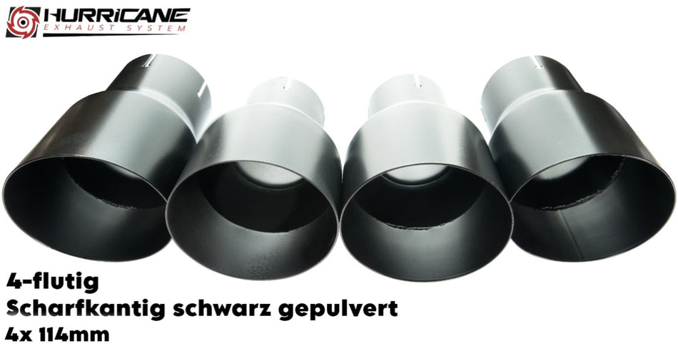 4-flutig rund scharfkantig schwarz gepulvert (4x114mm)