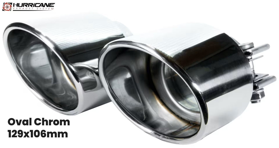 Endrohre Oval Chrom (129x106mm)