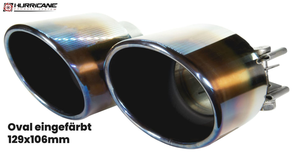 Endrohre Oval eingefärbt (129x106mm)