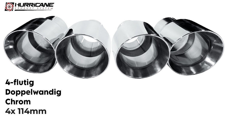 4-flutig Doppelwandig Chrom (4x114mm)