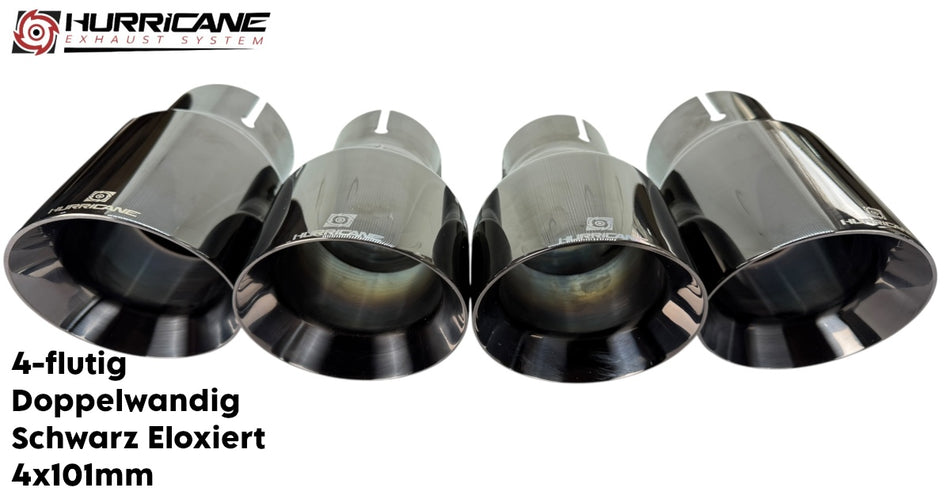 4-flutig Doppelwandig schwarz eloxiert (4x101mm)