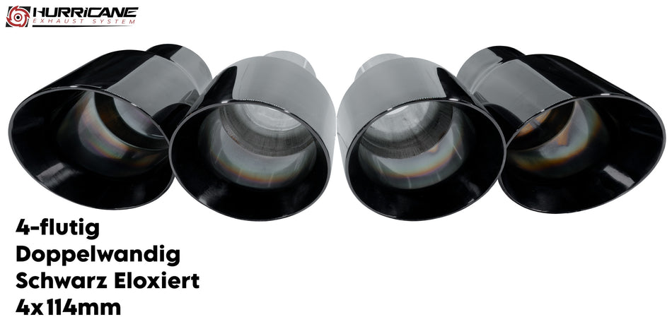 4-flutig Doppelwandig schwarz eloxiert (4x114mm)