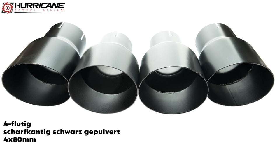 4-flutig rund scharfkantig schwarz gepulvert (4x80mm)