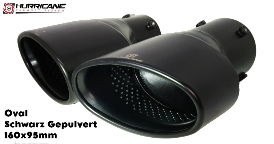 Oval Schwarz Gepulvert (160x95mm)
