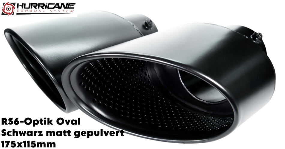 RS6-Style Schwarz Matt Gepulvert (175x115mm)