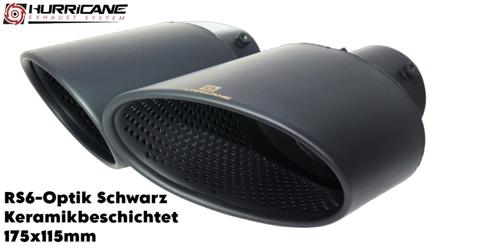 RS6-Style Schwarz Keramikbeschichtet (175x115mm)