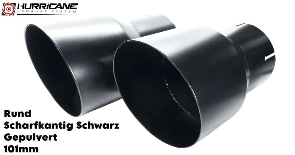Rund scharfkantig schwarz gepulvert (101mm)