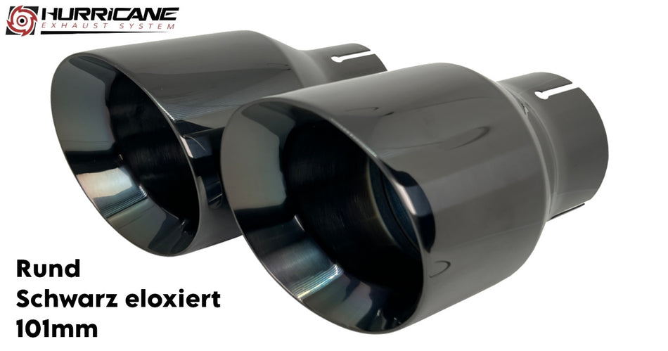 Rund Schwarz Doppelwandig Eloxiert (101mm)