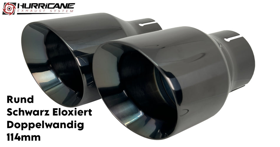 Rund Schwarz Eloxiert Doppelwandig (114mm)