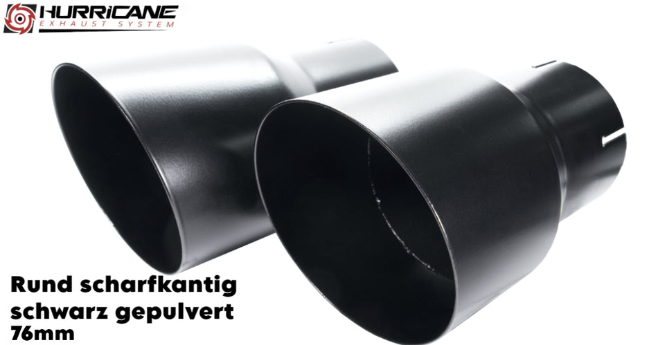 Rund scharfkantig schwarz gepulvert (76mm)