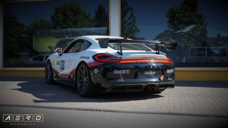 AERO Heckflügel Schwanenhals Carbon für Porsche 718 Cayman (982) GT4 / 981 GT4