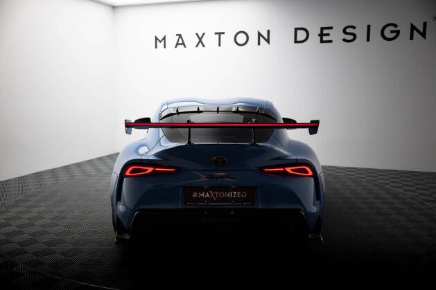 Carbon Heckspoiler Heckflügel mit Schwan Halterung + LED passend für Toyota Supra Mk5