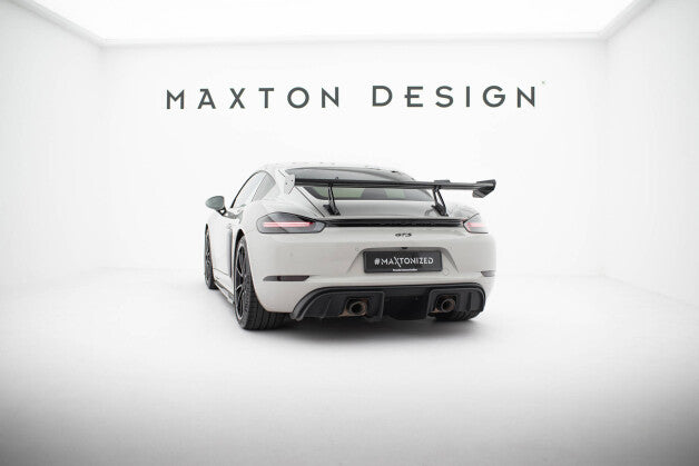 Carbon Heckspoiler Heckflügel mit Schwan Halterung V.1 passend für Porsche 718 Cayman 982c