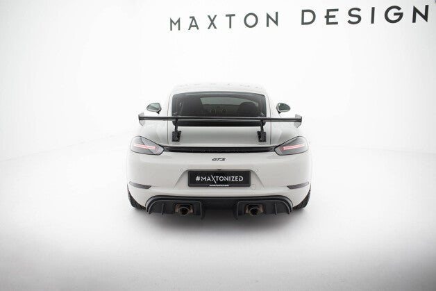 Carbon Heckspoiler Heckflügel mit Schwan Halterung V.2 passend für Porsche 718 Cayman 982c