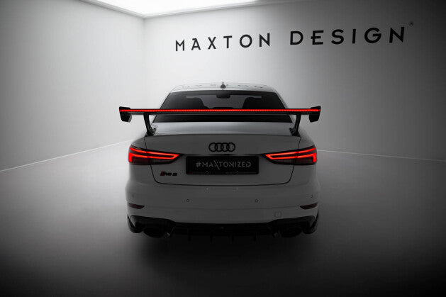 Carbon Heckspoiler Heckflügel Standfuß Außen + LED passend für Audi A3 / A3 S-Line / S3 / RS3 Limousine 8V / 8V FL