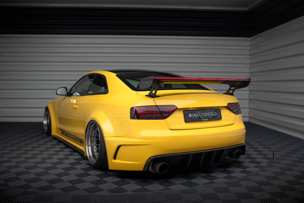 Carbon Heckspoiler Heckflügel Standfuß Außen + LED passend für Audi A5 Coupe 8T