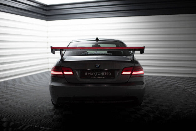 Carbon Heckspoiler Heckflügel Standfuß Außen + LED passend für BMW 3er / M3 Coupe E92