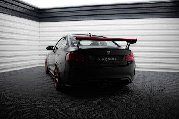 Carbon Heckspoiler Heckflügel Standfuß Außen + LED passend für BMW M2 F87 / 2 / 2 M-Paket F22