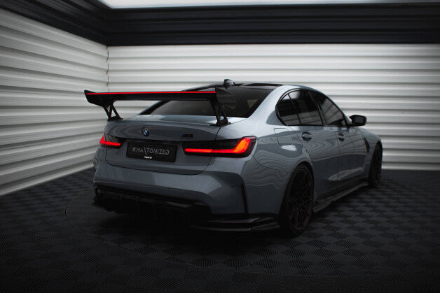 Carbon Heckspoiler Heckflügel Standfuß Außen + LED passend für BMW M3 G80 / M340i G20 / 3 M-Paket G20 / 3 Standard G20