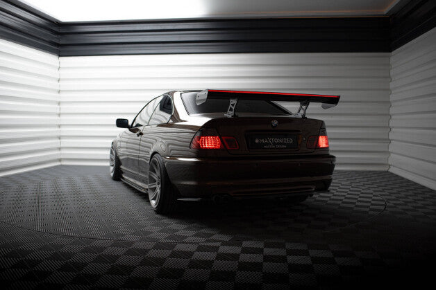 Carbon Heckspoiler Heckflügel Standfuß Innen + LED passend für BMW 3er Coupe E46