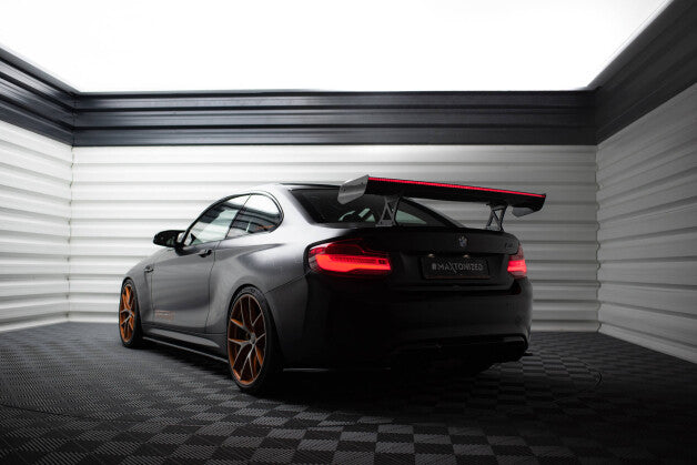 Carbon Heckspoiler Heckflügel Standfuß Innen + LED passend für BMW M2 F87 / 2 / 2 M-Paket F22