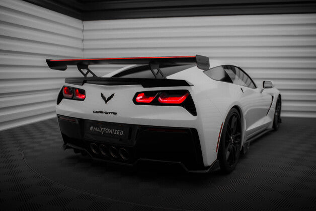 Carbon Heckspoiler Heckflügel Standfuß Innen + LED passend für Chevrolet Corvette Stingray / Grand Sport C7