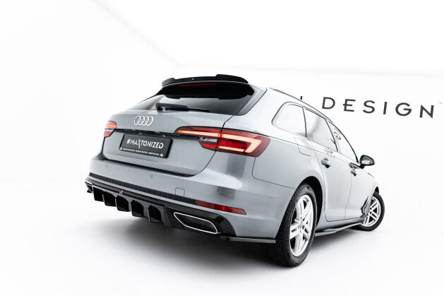 Diffusor Flaps passend für Audi A4 / A4 S-Line / S4 Limousine / Avant B9 schwarz Hochglanz