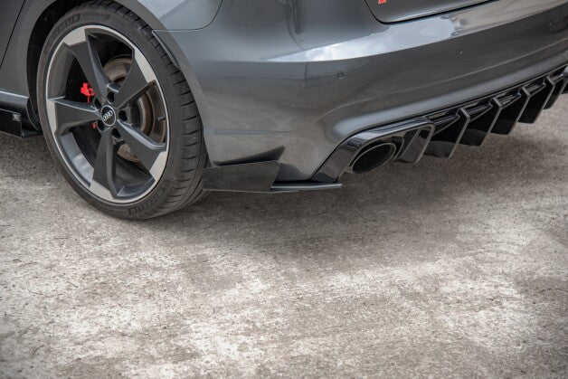 Diffusor Flaps passend für Audi RS3 8V Sportback roter Kern + Hochglanz Flaps