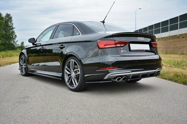 Diffusor Flaps passend für Audi S3 / A3 S-Line 8V FL Limousine schwarz Hochglanz