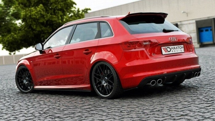 Diffusor Flaps passend für Audi S3 / A3 S-Line 8V Hachback / Sportback schwarz Hochglanz