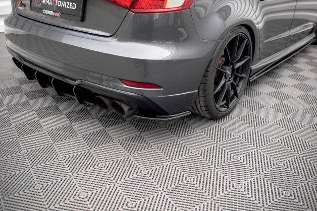 Diffusor Flaps passend für Audi S3 Sportback 8V FL roter Kern