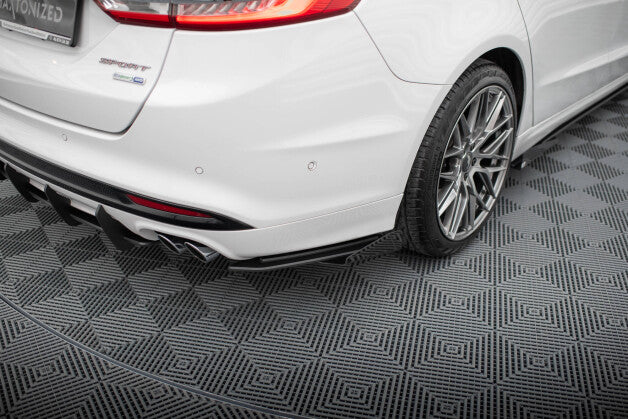 Diffusor Flaps passend für Ford Mondeo Sport Mk5 FL / Fusion Sport Mk2 FL roter Kern + Hochglanz Flaps