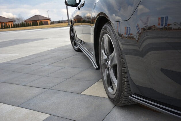 Diffusor Flaps passend für Honda Accord MK8. CU-Serie vor FL Limo schwarz Hochglanz