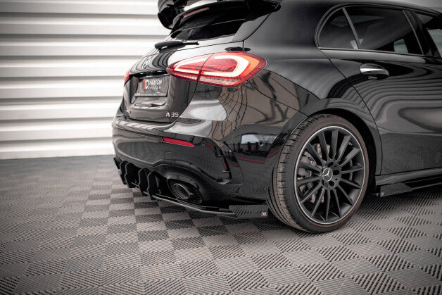 Diffusor Flaps passend für Mercedes A35 AMG Hatchback Aero Pack W177 schwarz Hochglanz