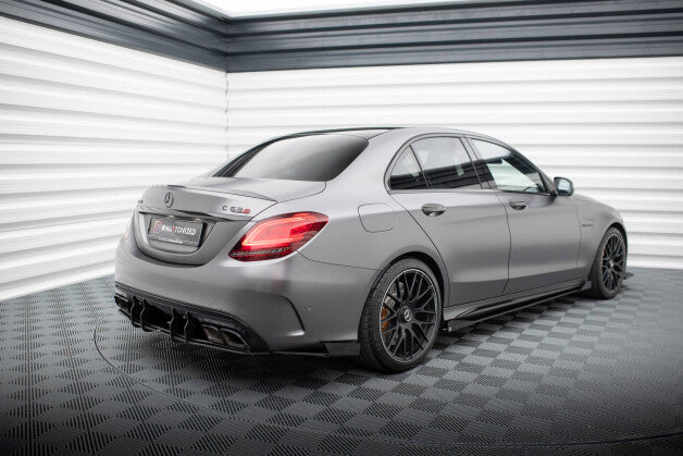 Diffusor Flaps passend für Mercedes-AMG C63 Limousine / Kombi W205 FL schwarz Hochglanz (4255647833030)
