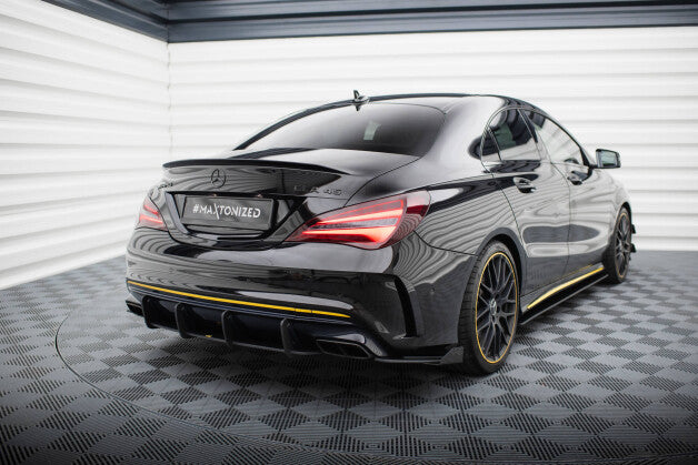 Diffusor Flaps passend für Mercedes-AMG CLA 45 C117 FL mit AERO Paket roter Kern + Hochglanz Flaps
