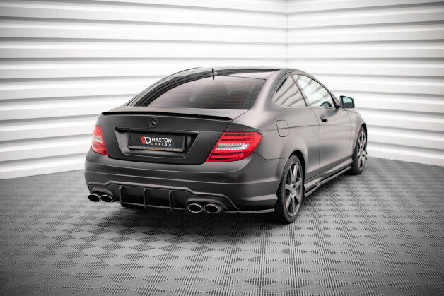 Diffusor Flaps passend für Mercedes C Coupe / Limousine / Kombi AMG-Line C204 / W204 FL / S204 FL schwarz Hochglanz