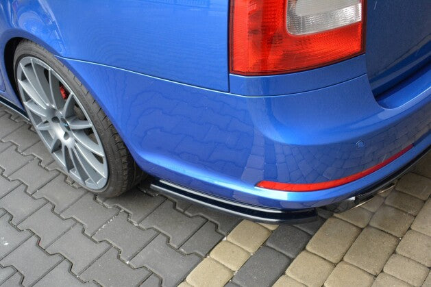 Diffusor Flaps passend für Skoda Octavia RS Mk2 / Mk2 FL Limousine / Combi schwarz Hochglanz