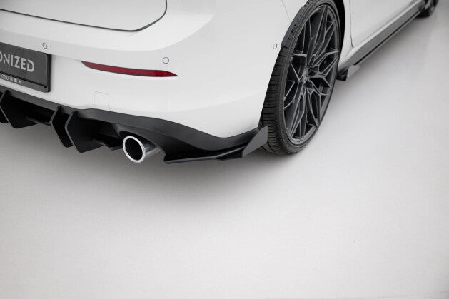 Diffusor Flaps passend für VW Golf 8 GTI roter Kern + Hochglanz Flaps
