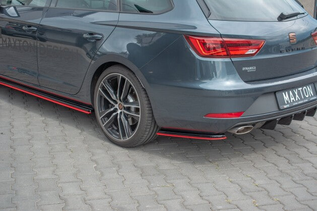 Diffusor Flaps V.1 passend für Seat Leon Mk3 CUPRA ST FL schwarz+rot Hochglanz