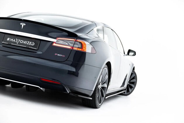 Diffusor Flaps V.1 passend für Tesla Model S Mk1 schwarz Hochglanz