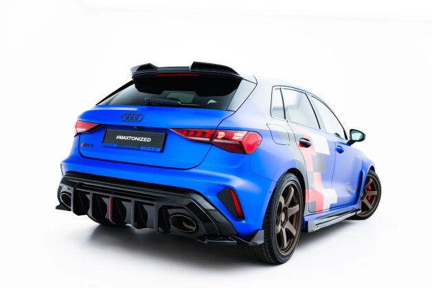 Diffusor Flaps V.2 passend für Audi RS3 Sportback 8Y Facelift schwarz Hochglanz