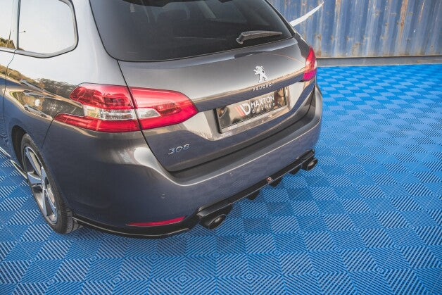 Diffusor Flaps V.2 passend für Peugeot 308 SW Mk2 schwarz Hochglanz