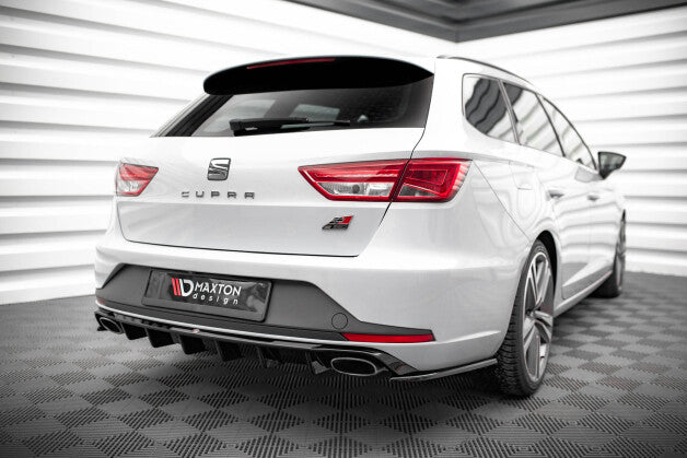 Diffusor Flaps V.2 passend für Seat Leon CUPRA Sportstourer Mk3 schwarz Hochglanz