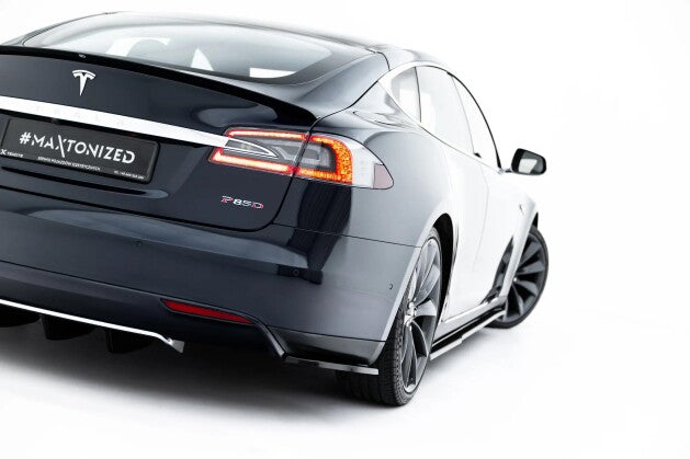 Diffusor Flaps V.2 passend für Tesla Model S Mk1 schwarz Hochglanz