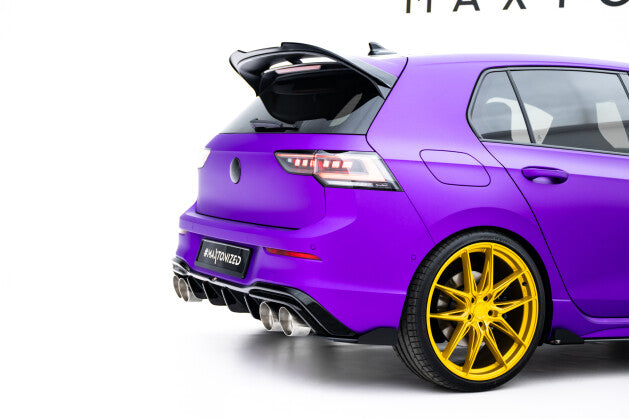 Diffusor Flaps V.2 passend für V.2 passend für VW Golf R Hatchback Mk8 / Mk8 FL schwarz Hochglanz (4255647861491)