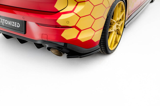 Diffusor Flaps V.2 passend für VW Golf GTI Clubsport Mk8 FL schwarz Hochglanz