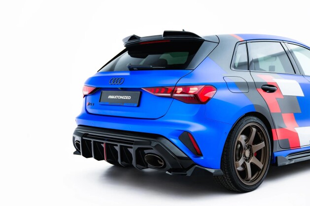 Diffusor Flaps V.3 passend für Audi RS3 Sportback 8Y Facelift schwarz Hochglanz