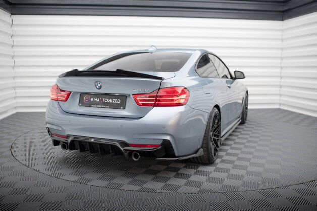 Diffusor Flaps V.5 passend für BMW 4er Coupe M-Paket F32 schwarz Hochglanz